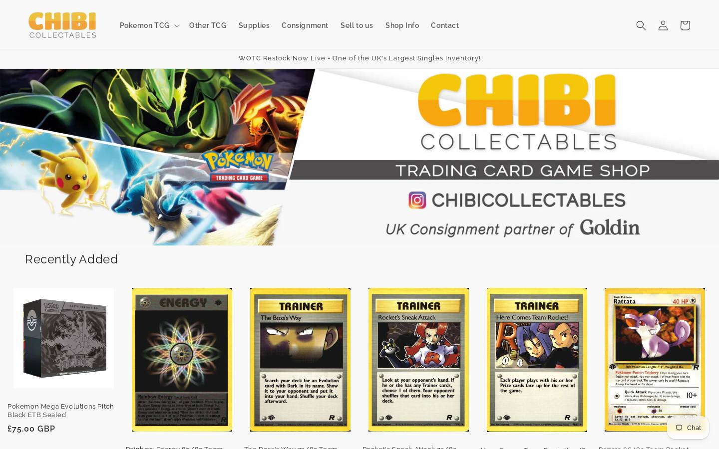 Chibicollectables homepage screenshot