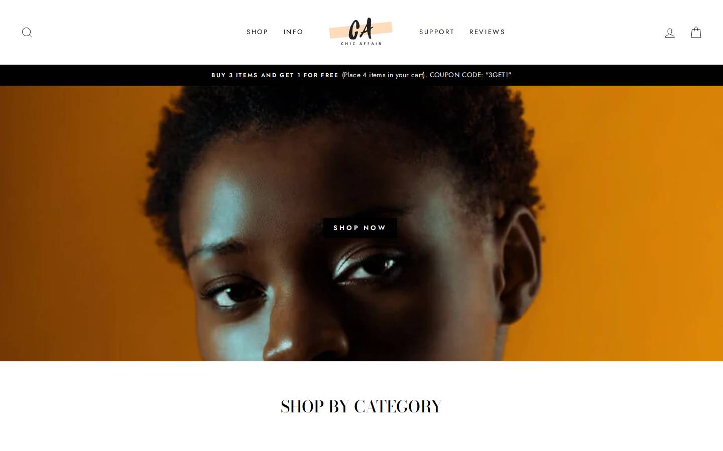 chic-affair.com homepage screenshot