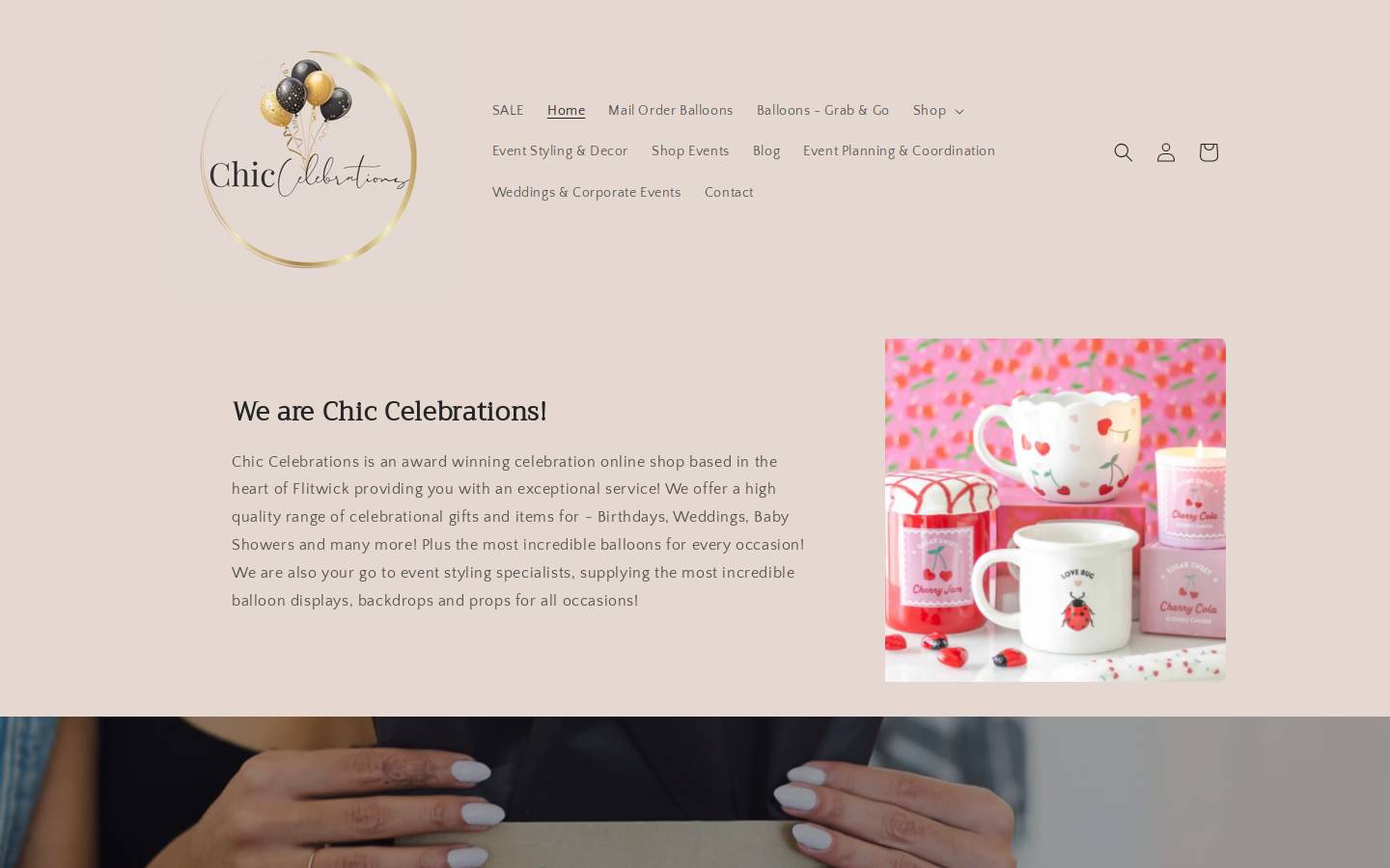 chic-celebrations.co.uk homepage screenshot