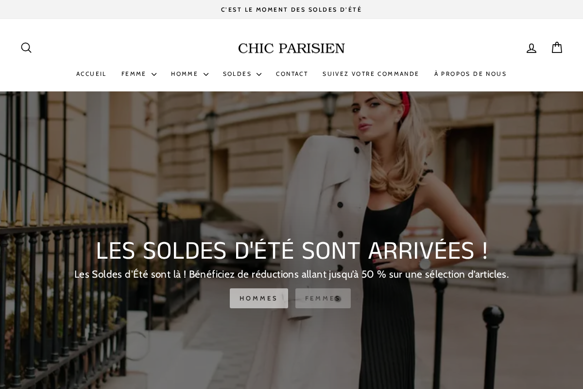 Chic Parisien homepage screenshot