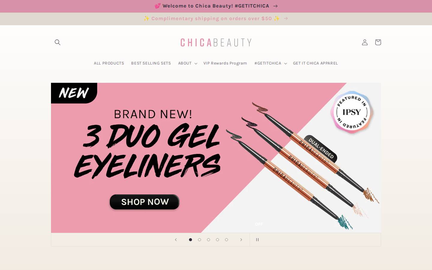 chicabeauty.com homepage screenshot