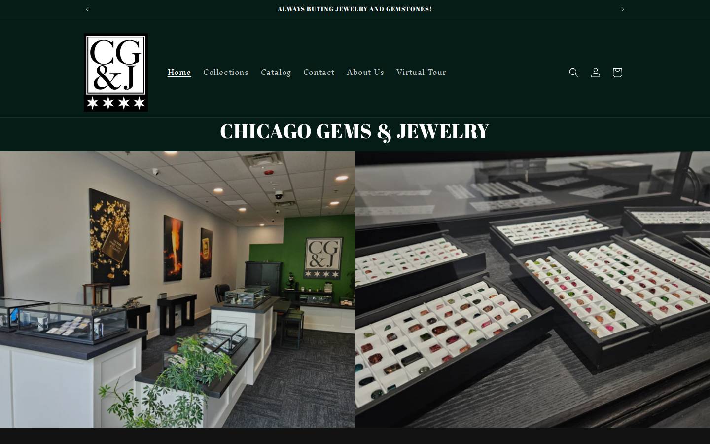 chicagogemsandjewelry.com homepage screenshot