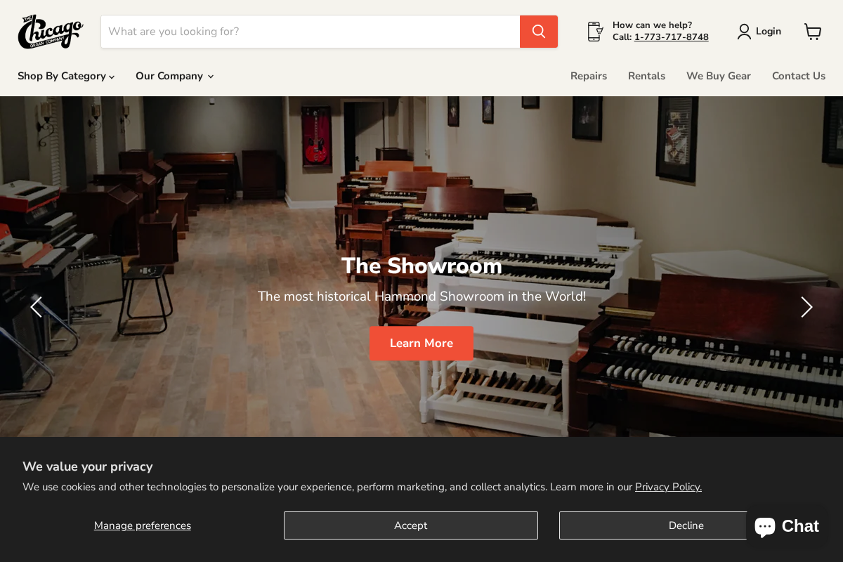 The Chicago Organ Company homepage screenshot