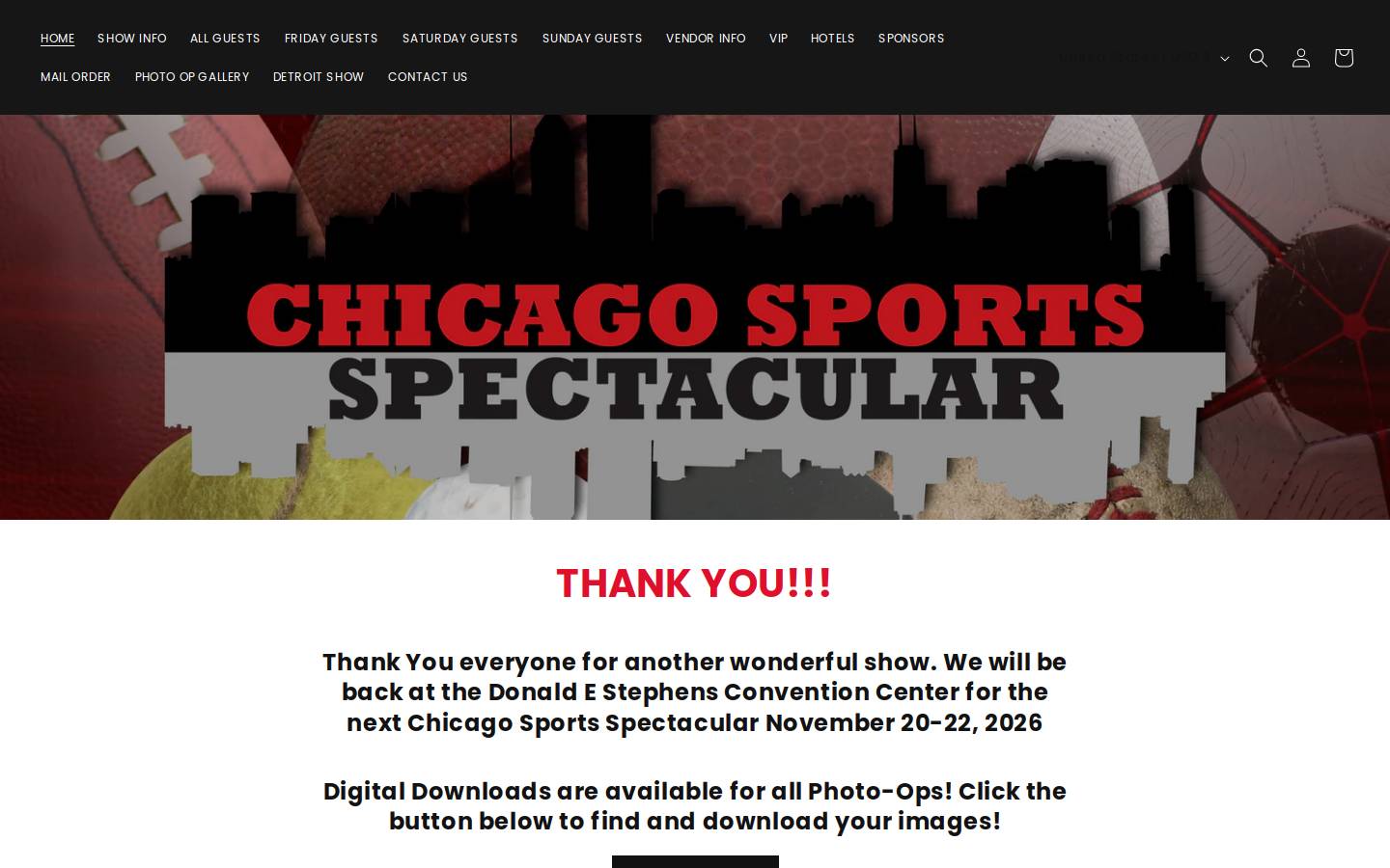 chicagosportsspectacular.com homepage screenshot