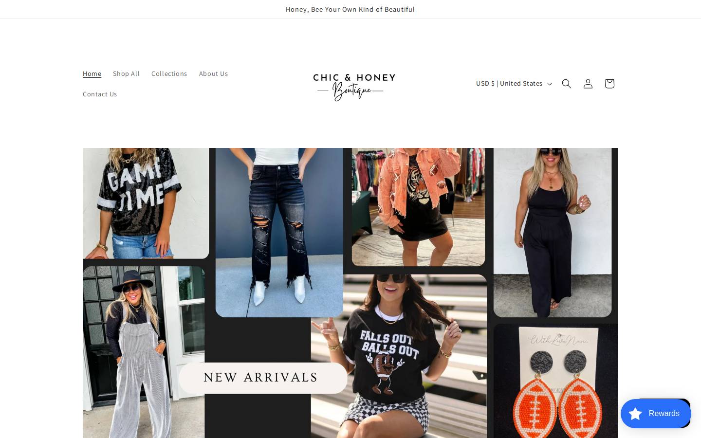 chicandhoney.com homepage screenshot