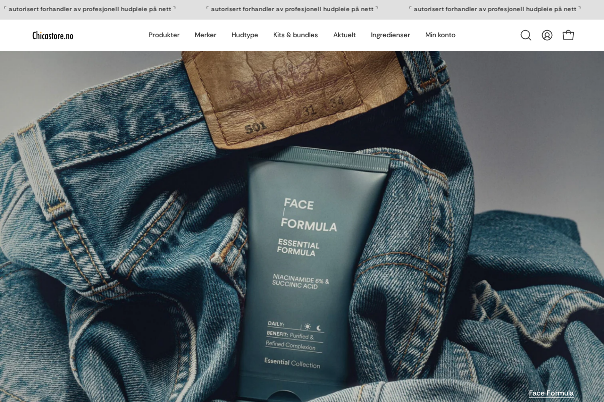 Chicastore.no homepage screenshot