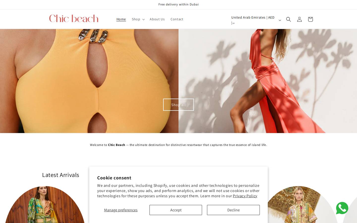Chicbeach homepage screenshot