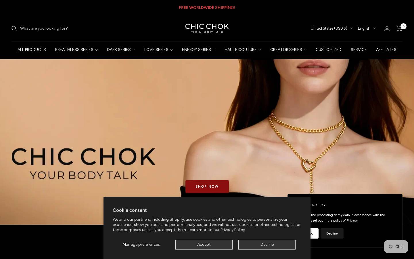 Chicchok homepage screenshot