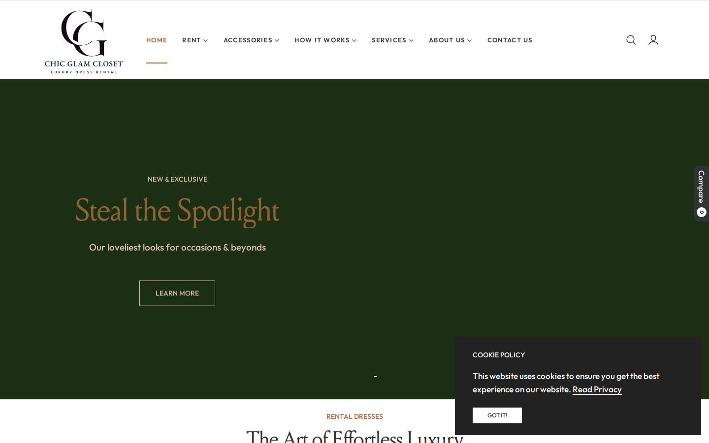 chicglamcloset.com homepage screenshot