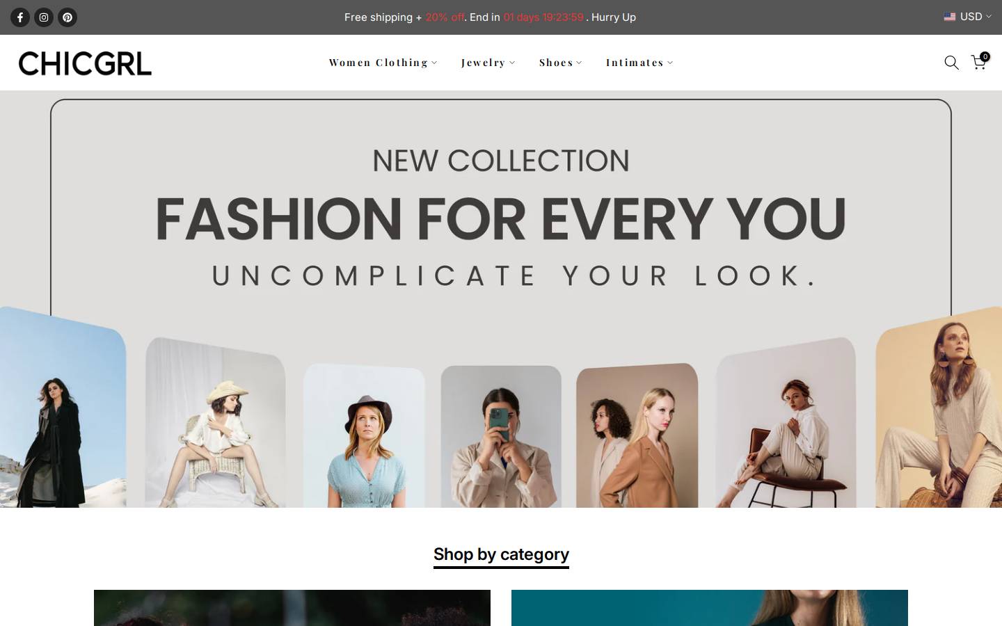 chicgrl.com homepage screenshot
