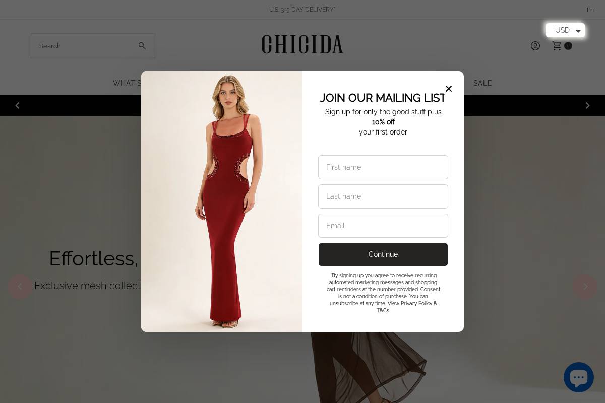 Chicida homepage screenshot