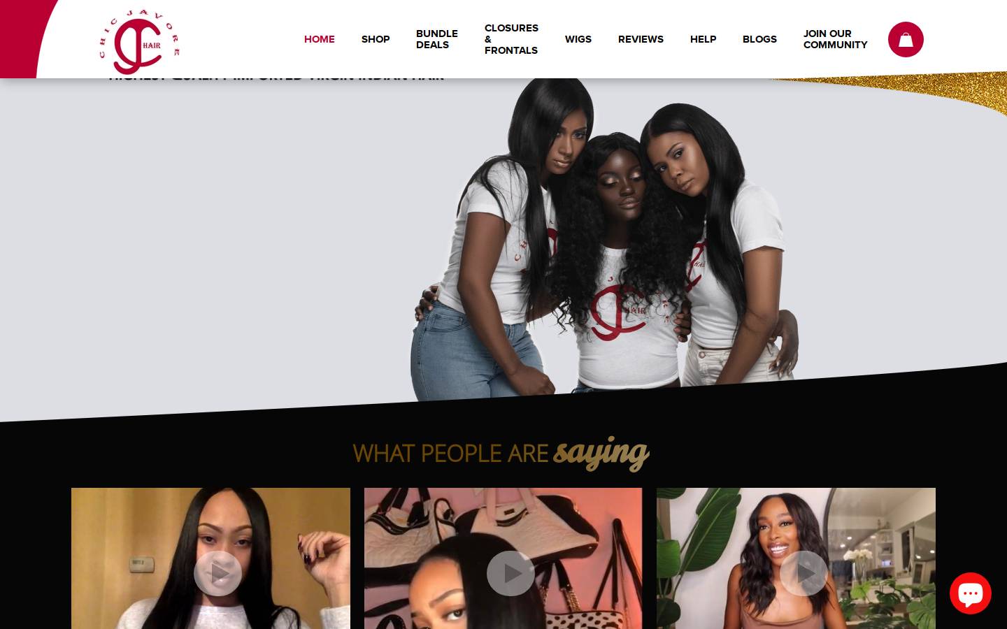 chicjavorehair.com homepage screenshot