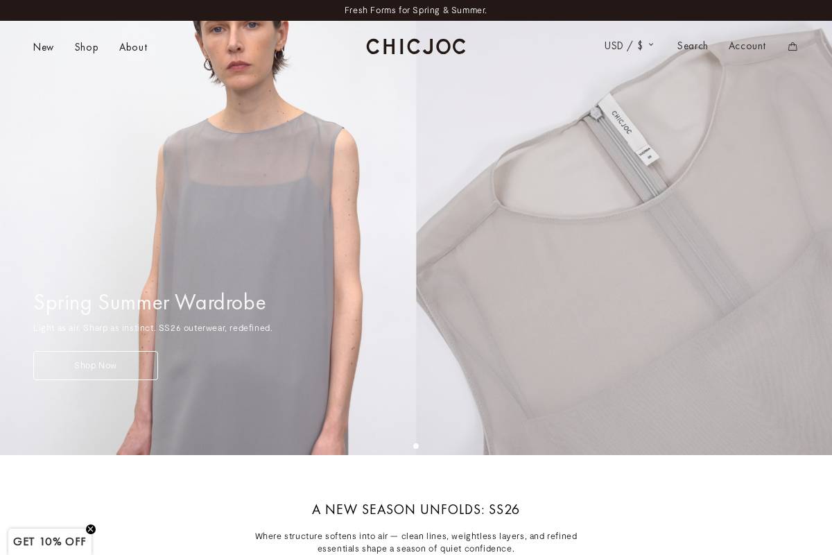 chicjoc.com homepage screenshot