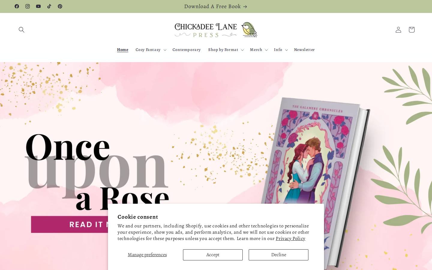 chickadeelanepress.com homepage screenshot
