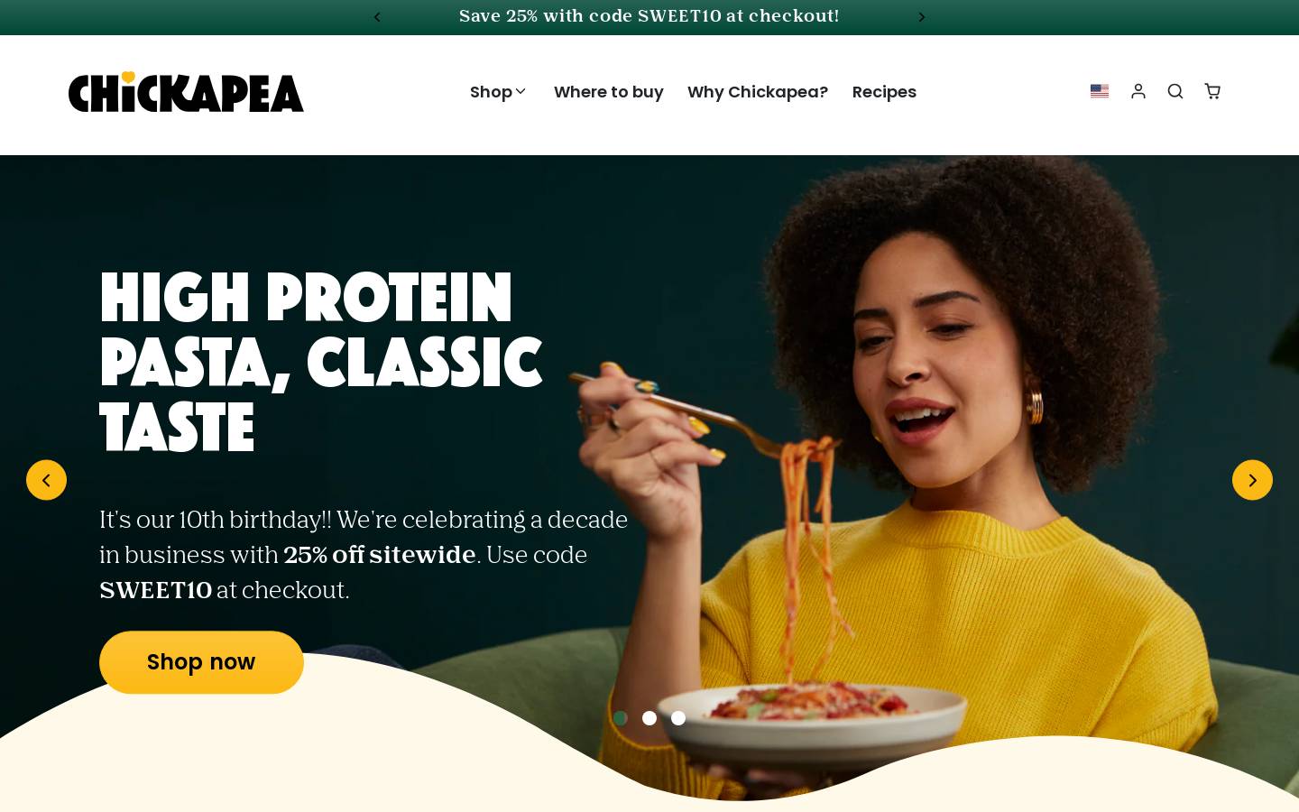 chickapea.com homepage screenshot