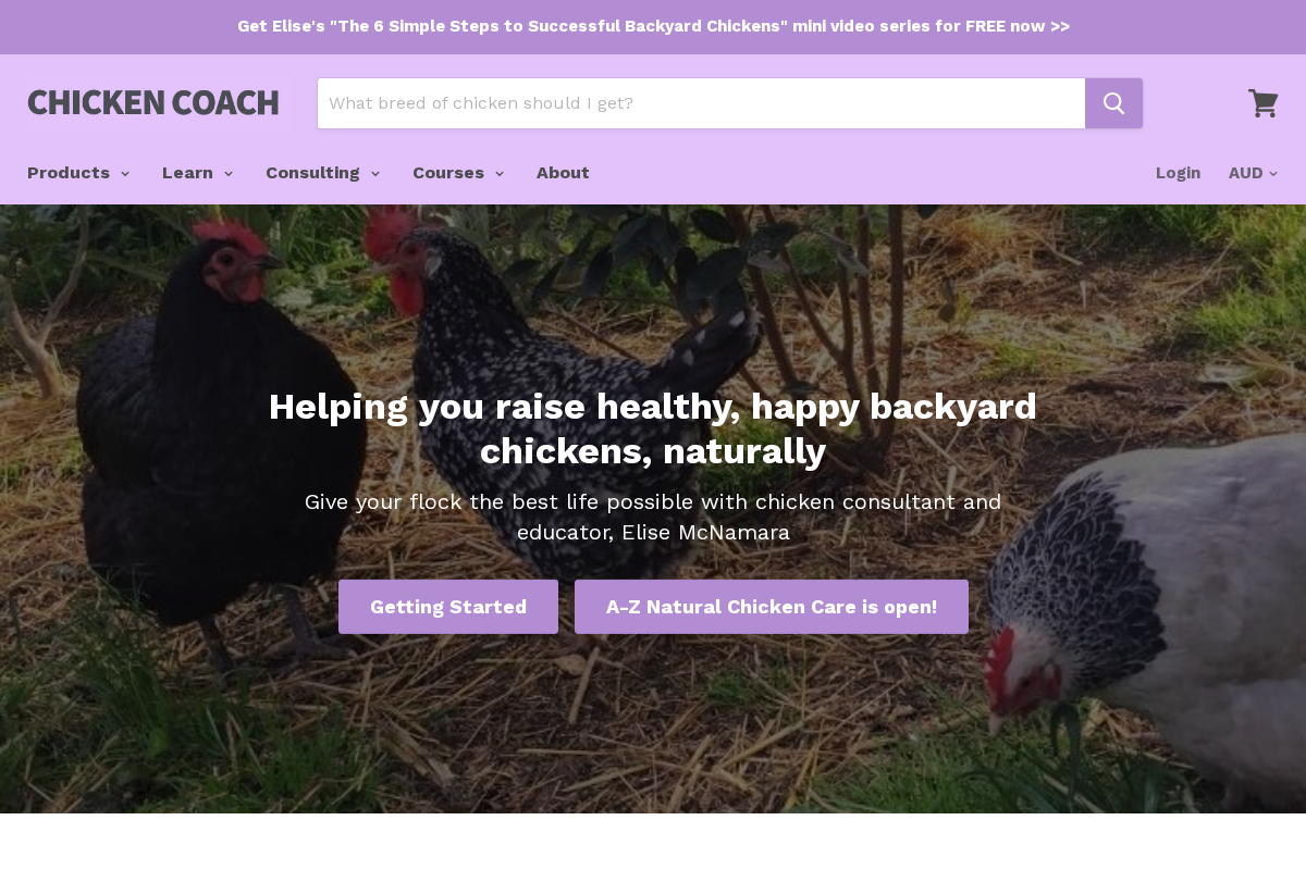 Chicken Coach homepage screenshot