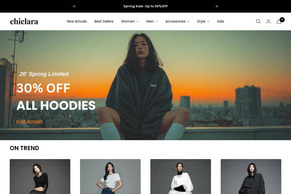 Chiclara homepage screenshot