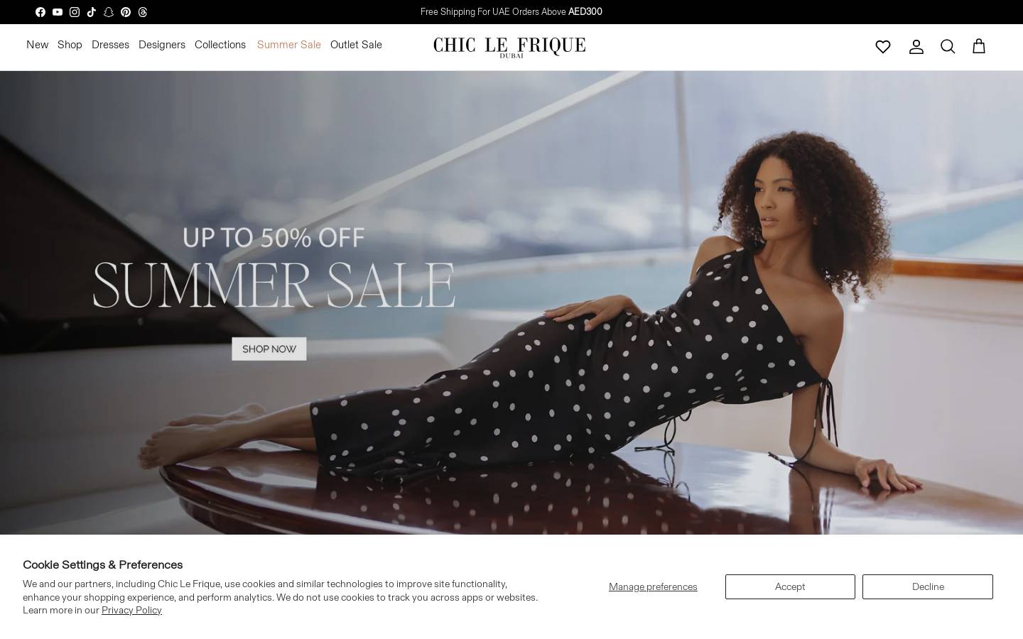 Chic Le Frique homepage screenshot