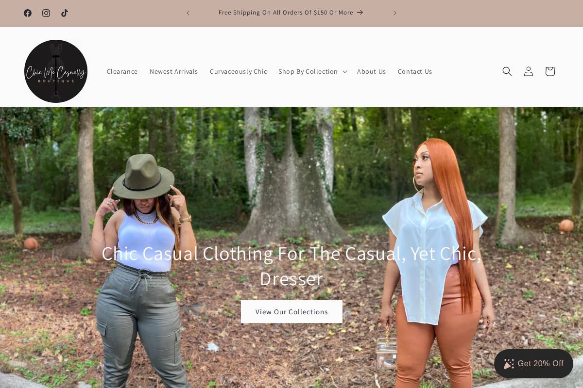 chicmecasually.com homepage screenshot