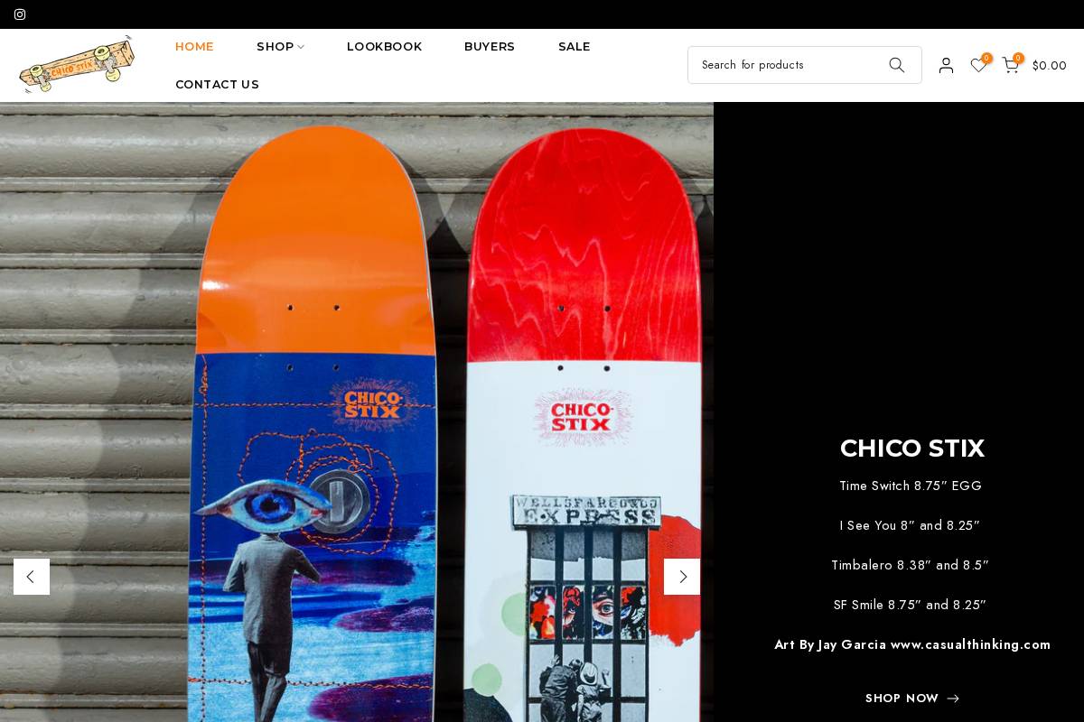 chicostix.com homepage screenshot