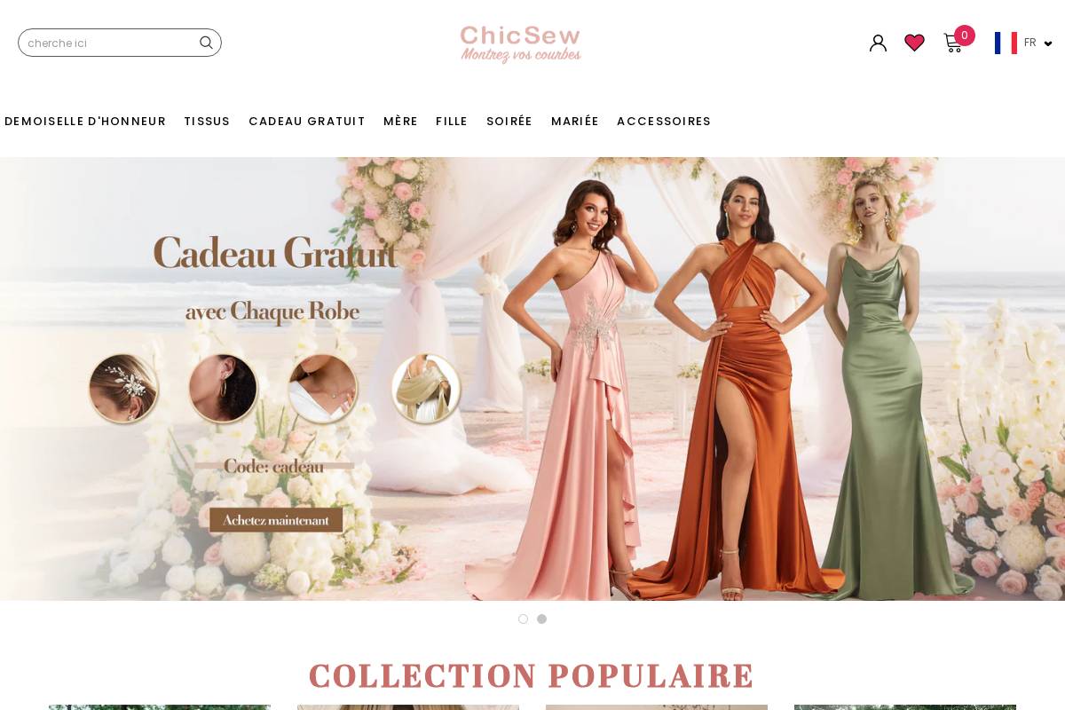 Chicsew homepage screenshot