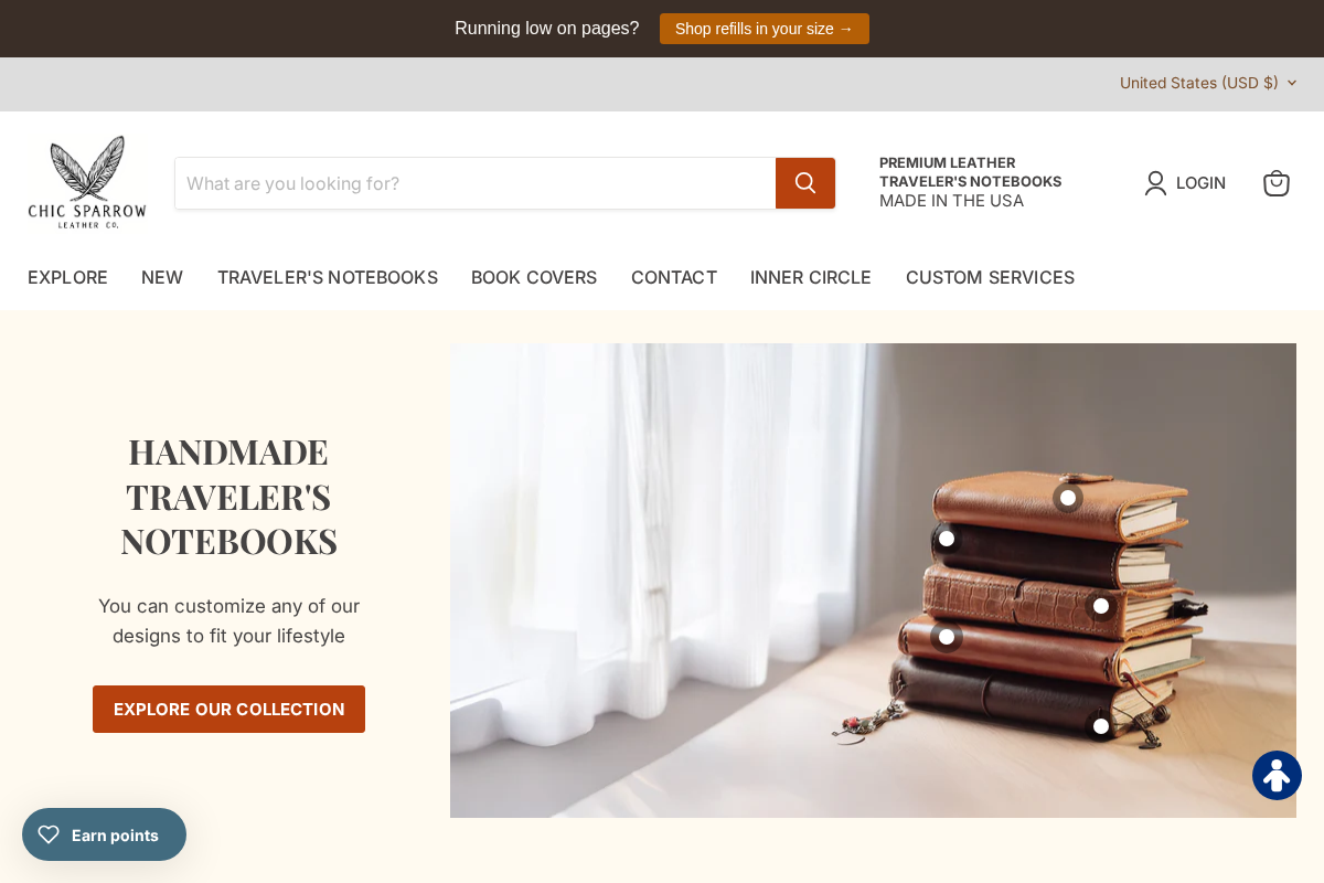 ChicSparrow homepage screenshot