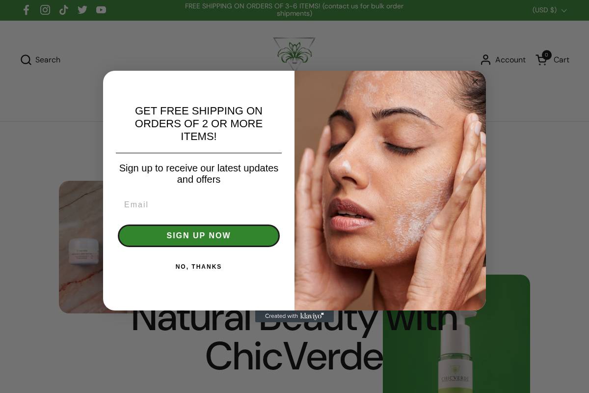chicverde.com homepage screenshot