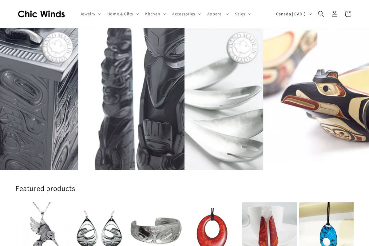 chicwinds.ca homepage screenshot