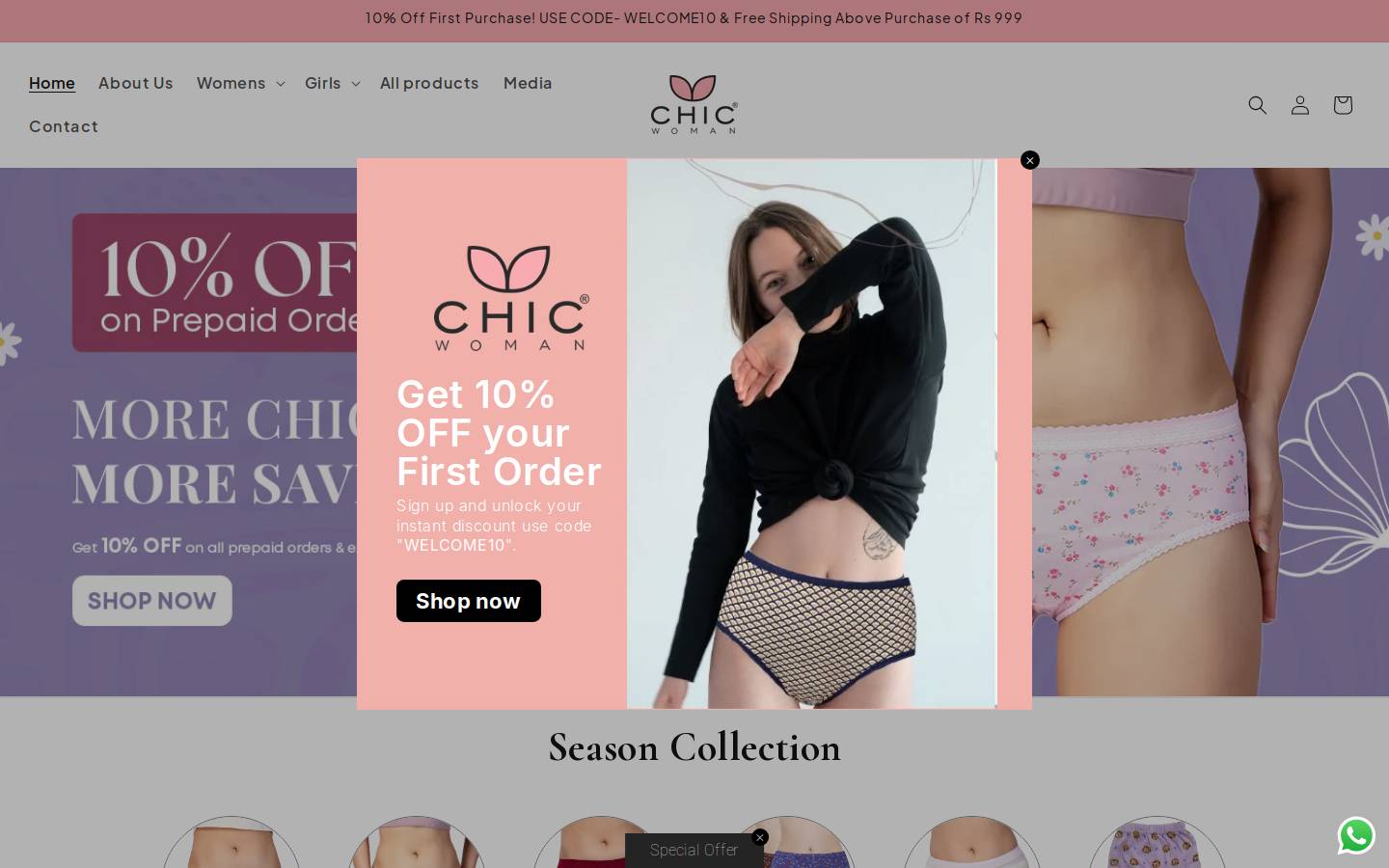 chicwoman.in homepage screenshot