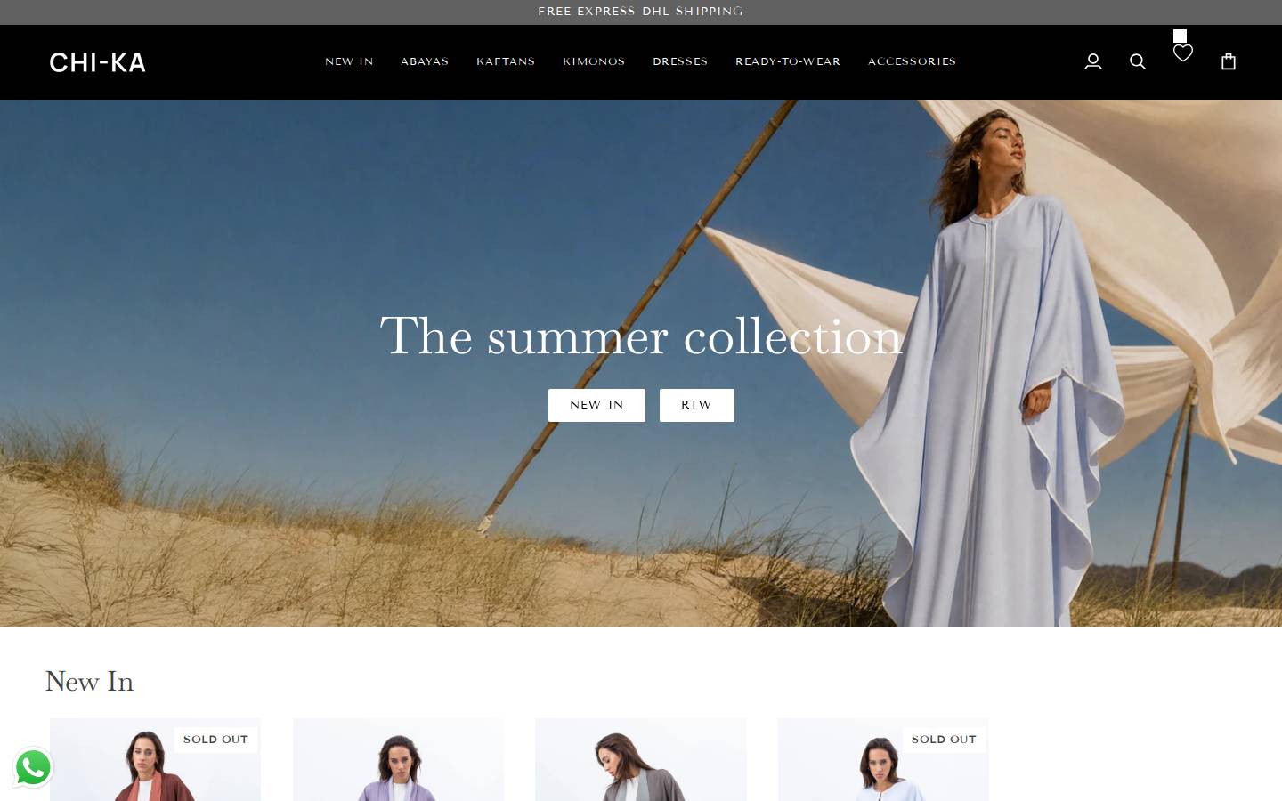 chikacollection.com homepage screenshot