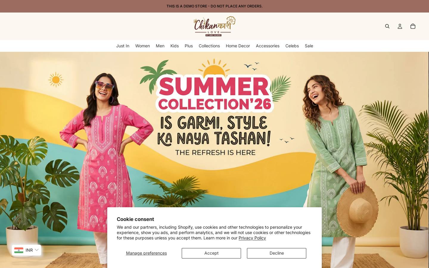 chikankarilove.com homepage screenshot