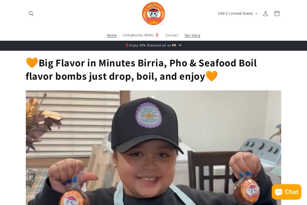 chikybombs.com homepage screenshot