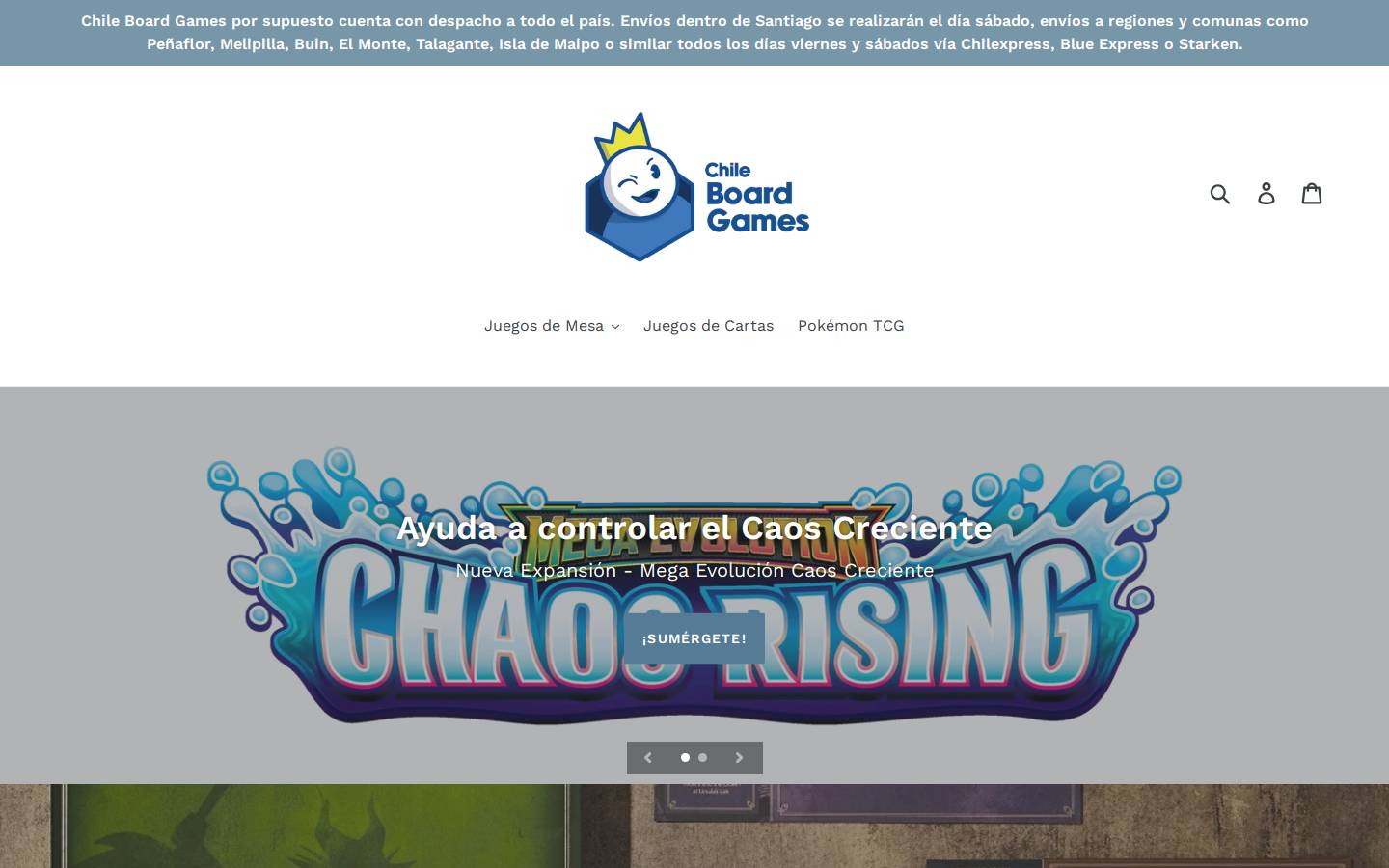 chileboardgames.com homepage screenshot