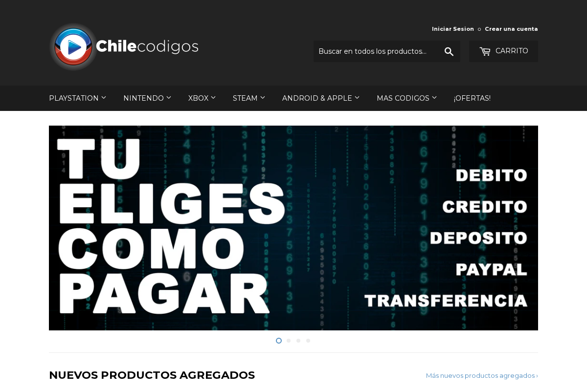 Chilecodigos homepage screenshot