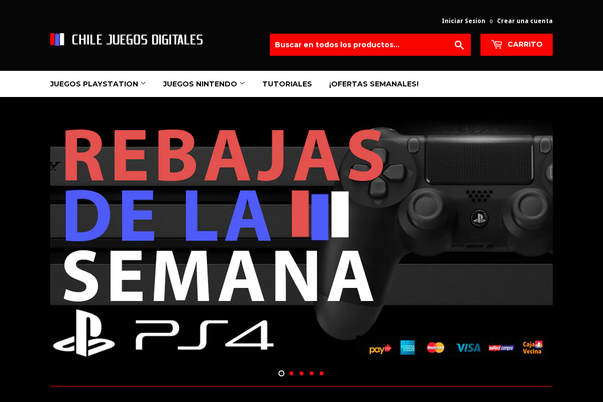 Chilejuegosdigitales homepage screenshot