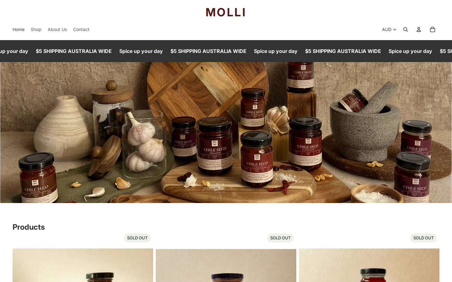 chilemolli.com homepage screenshot