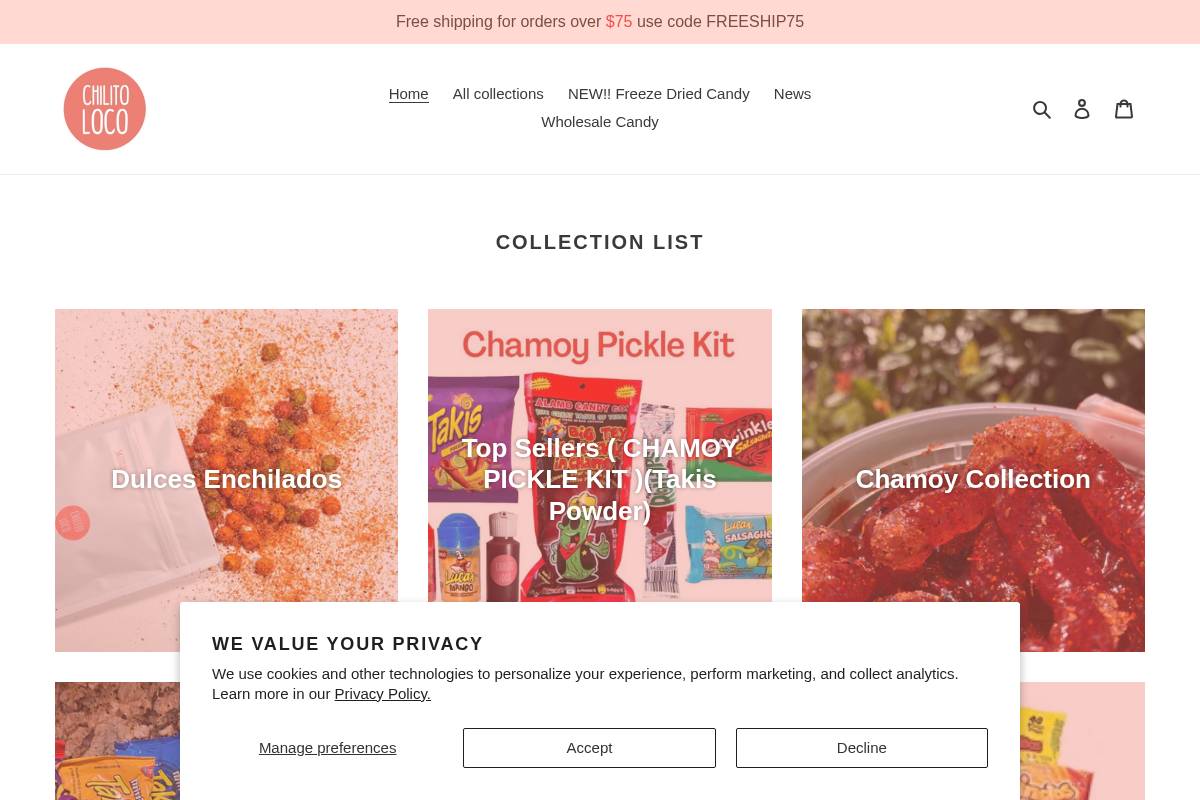 chilitoloco.com homepage screenshot