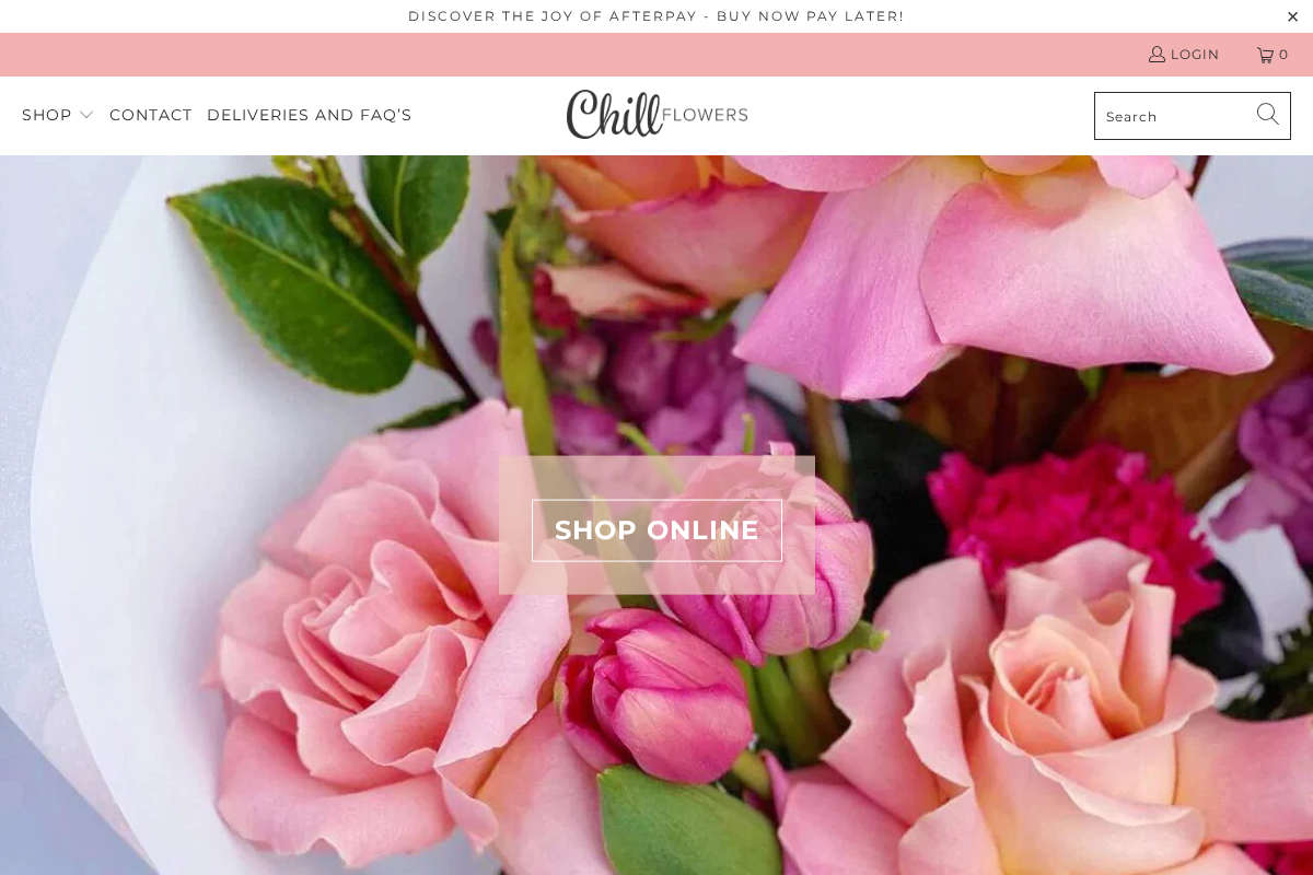 chillflowers.com.au homepage screenshot