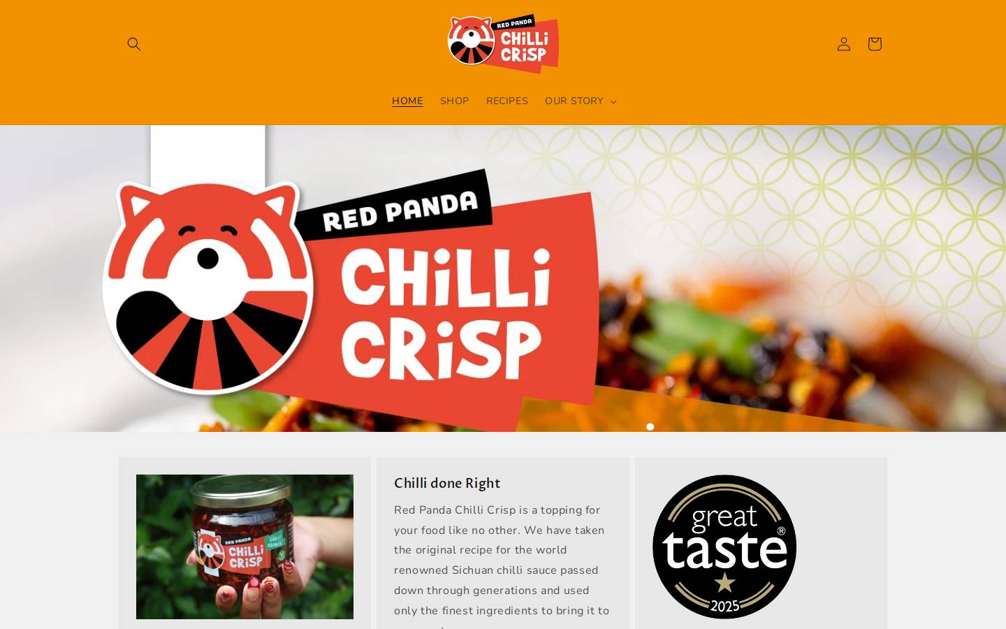 Red Panda Chilli Crisp homepage screenshot