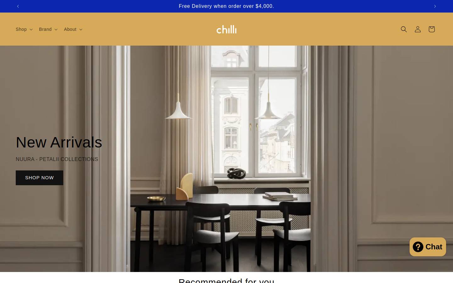 chillightstore.com homepage screenshot
