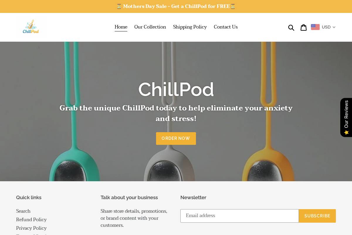 chillpodstore.com homepage screenshot