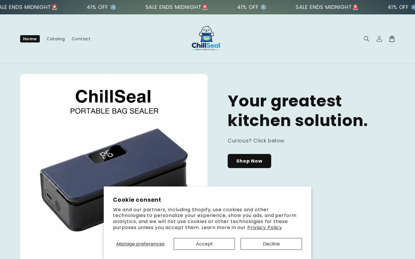 chillseal.shop homepage screenshot