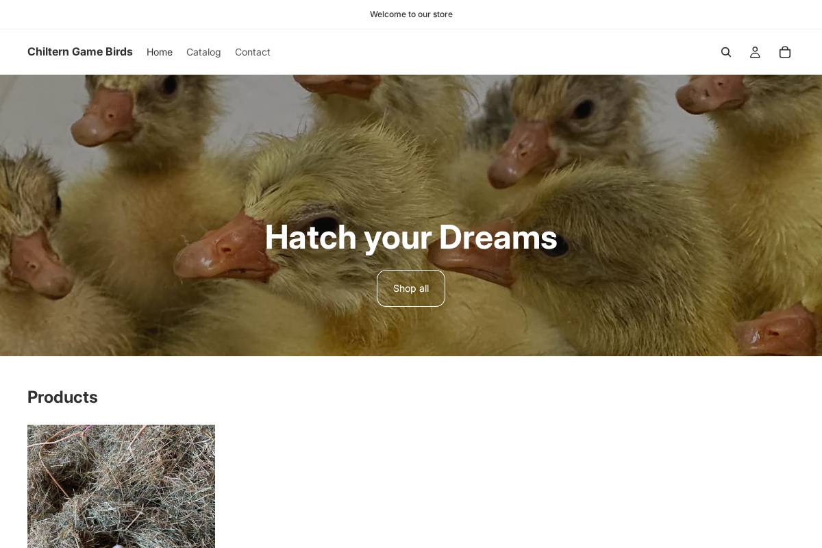 chilterngamebirds.co.uk homepage screenshot