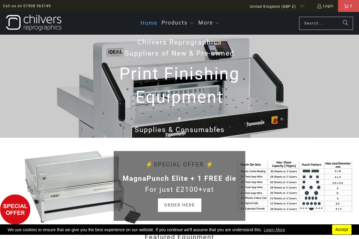 Chilvers Reprographics homepage screenshot