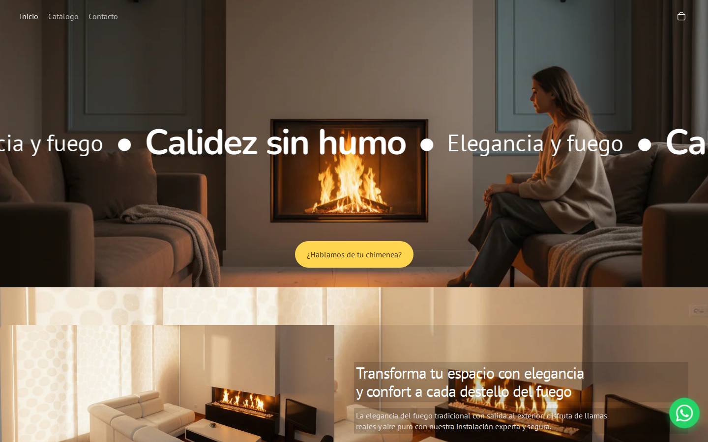 chimeneascasagas.com homepage screenshot