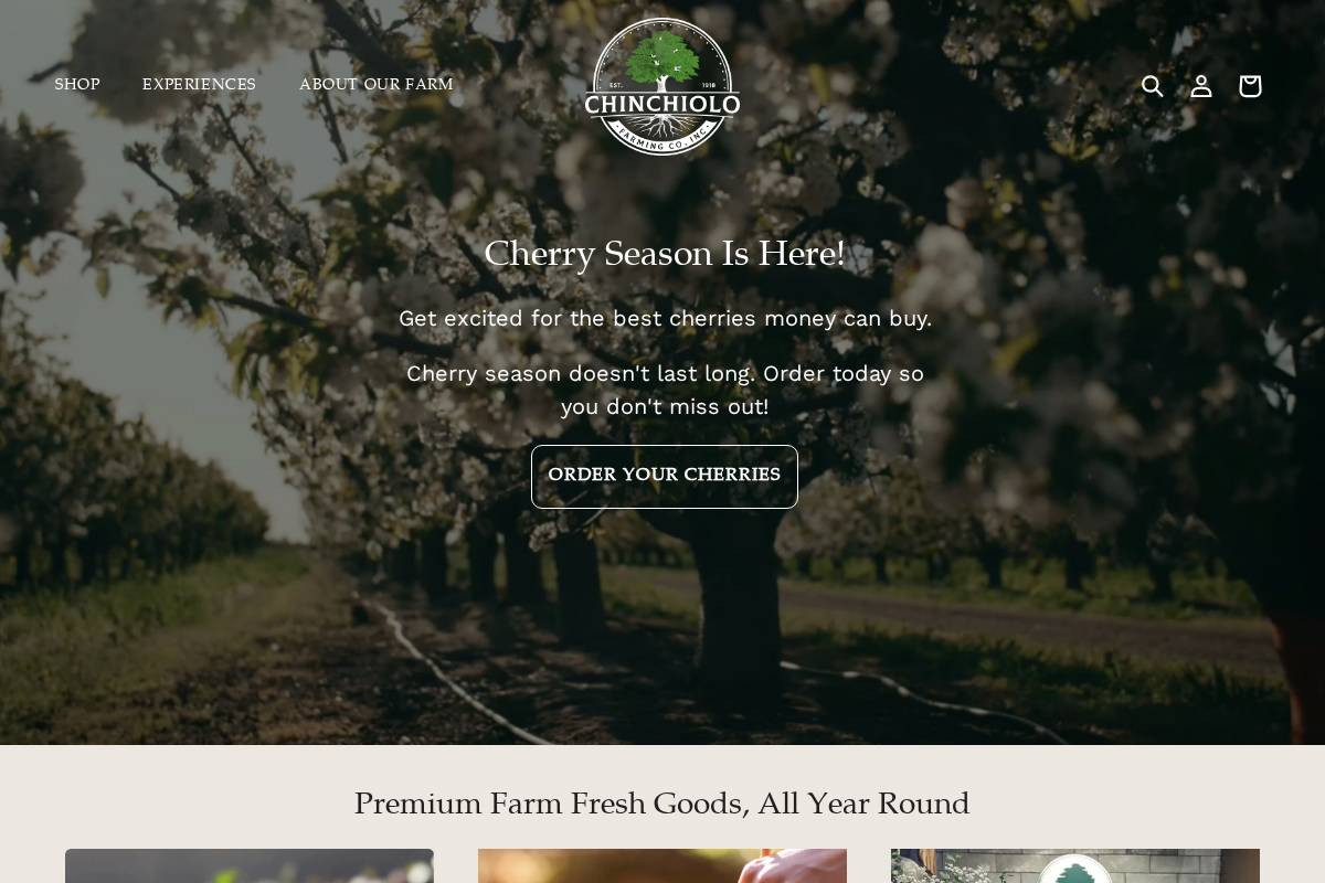 chinchiolofarming.com homepage screenshot