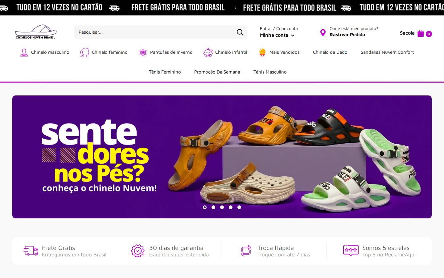chinelosnuvembrasil.com.br homepage screenshot