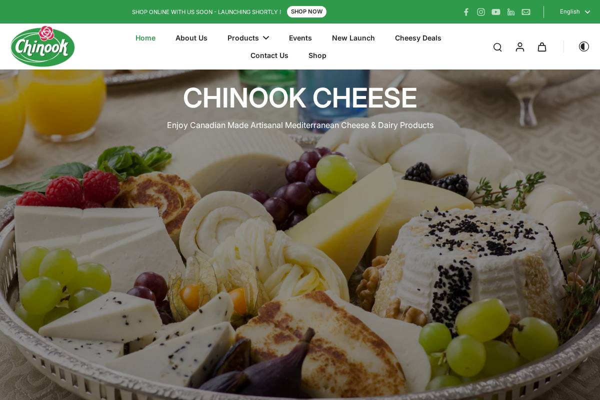 chinookcheese.com homepage screenshot