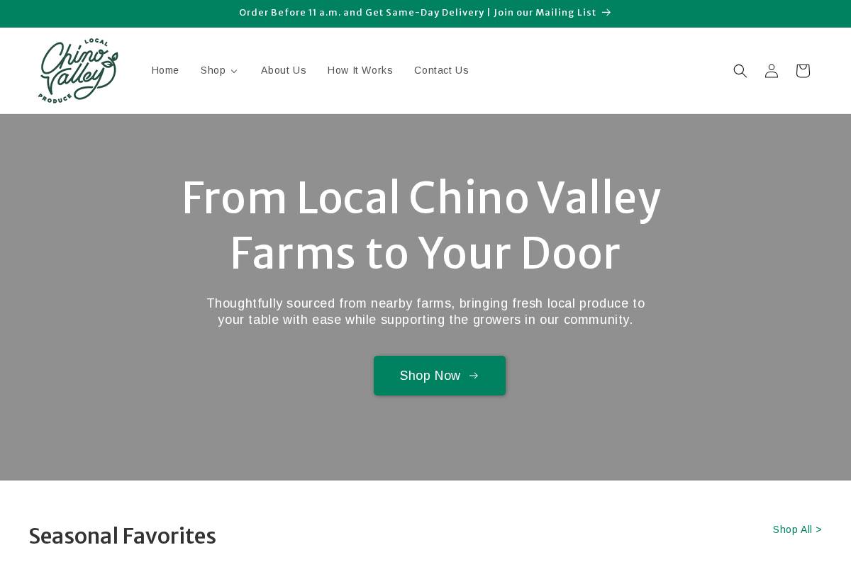 chinovalleyproduce.com homepage screenshot