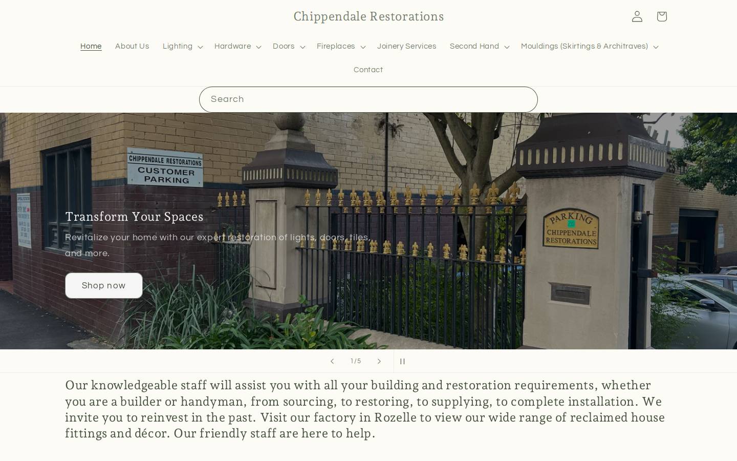 chippendalerestorations.com.au homepage screenshot
